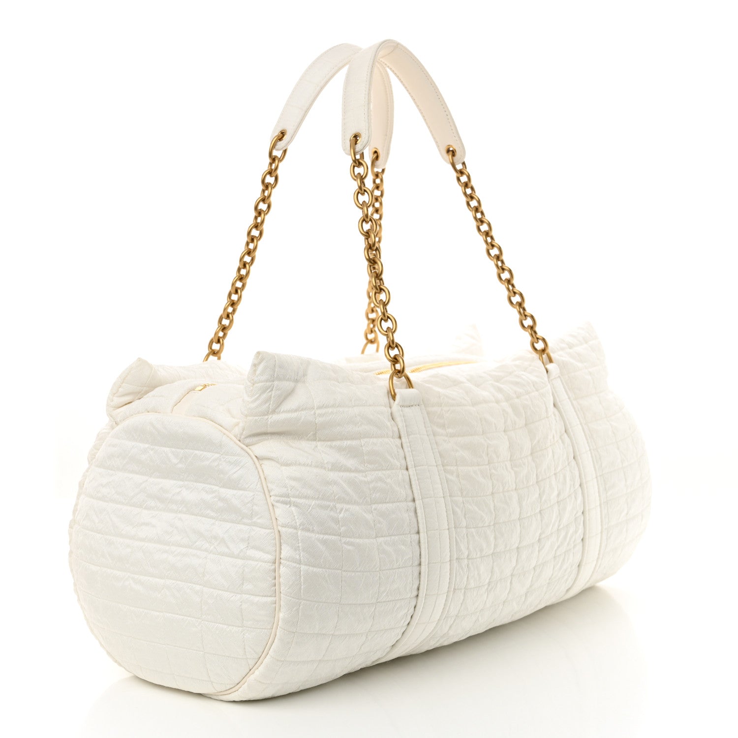 Saint Laurent Nylon Gloria Quilted Travel Bag Milky White 3 of 11