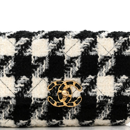 Chanel Tweed Quilted Chanel 19 Waist Bag Black Ecru White 8 of 10