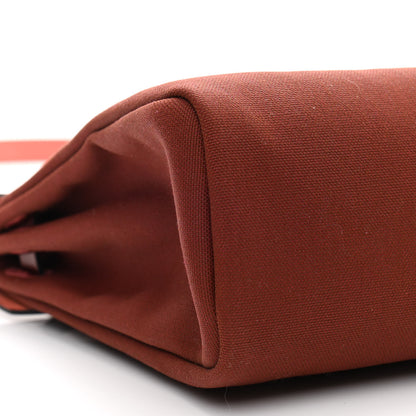 Hermes Toile Militaire Vache Hunter Laque Herbag Zip Retourne 31 PM Rouge H 9 of 11