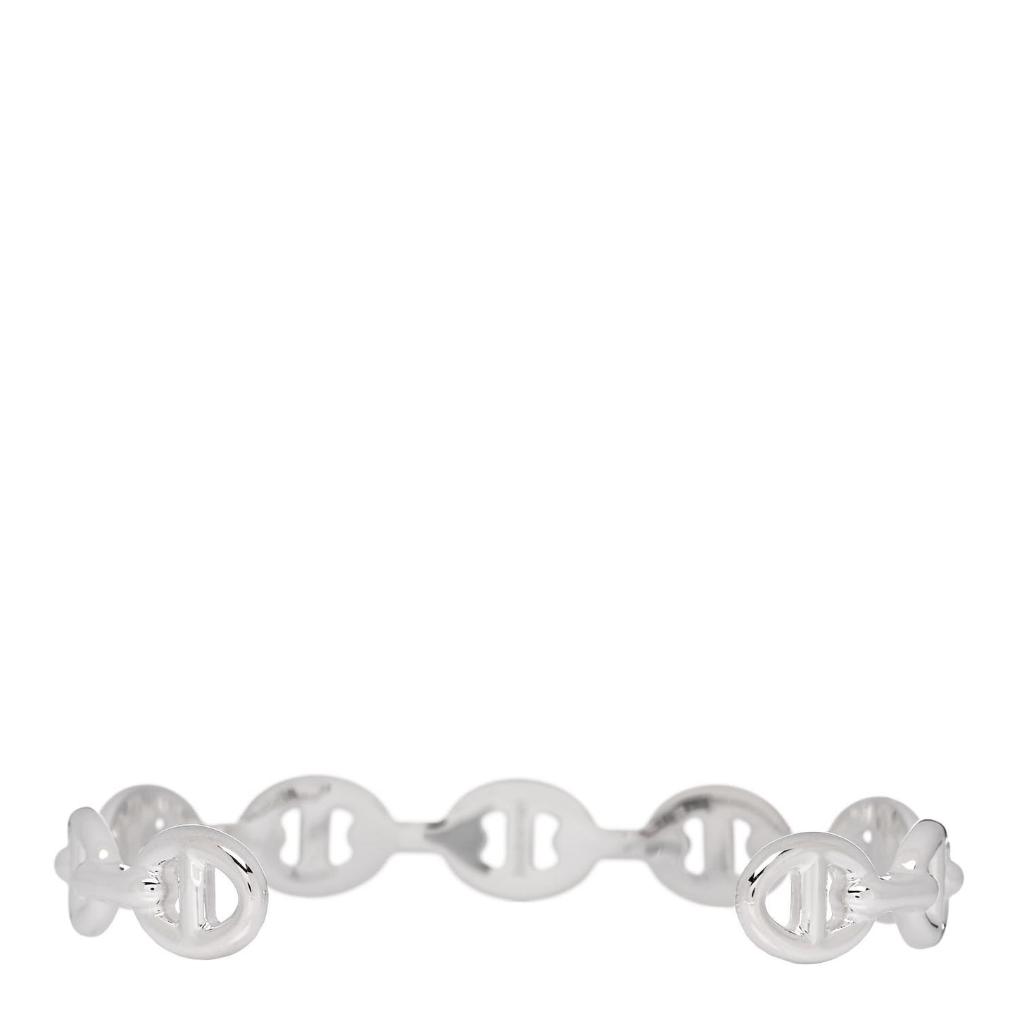 Sterling Silver MM Chaine d'Ancre Enchainee Cuff Bracelet LG