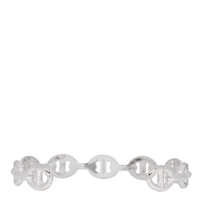 Hermes Sterling Silver MM Chaine d'Ancre Enchainee Cuff Bracelet LG 2 of 5
