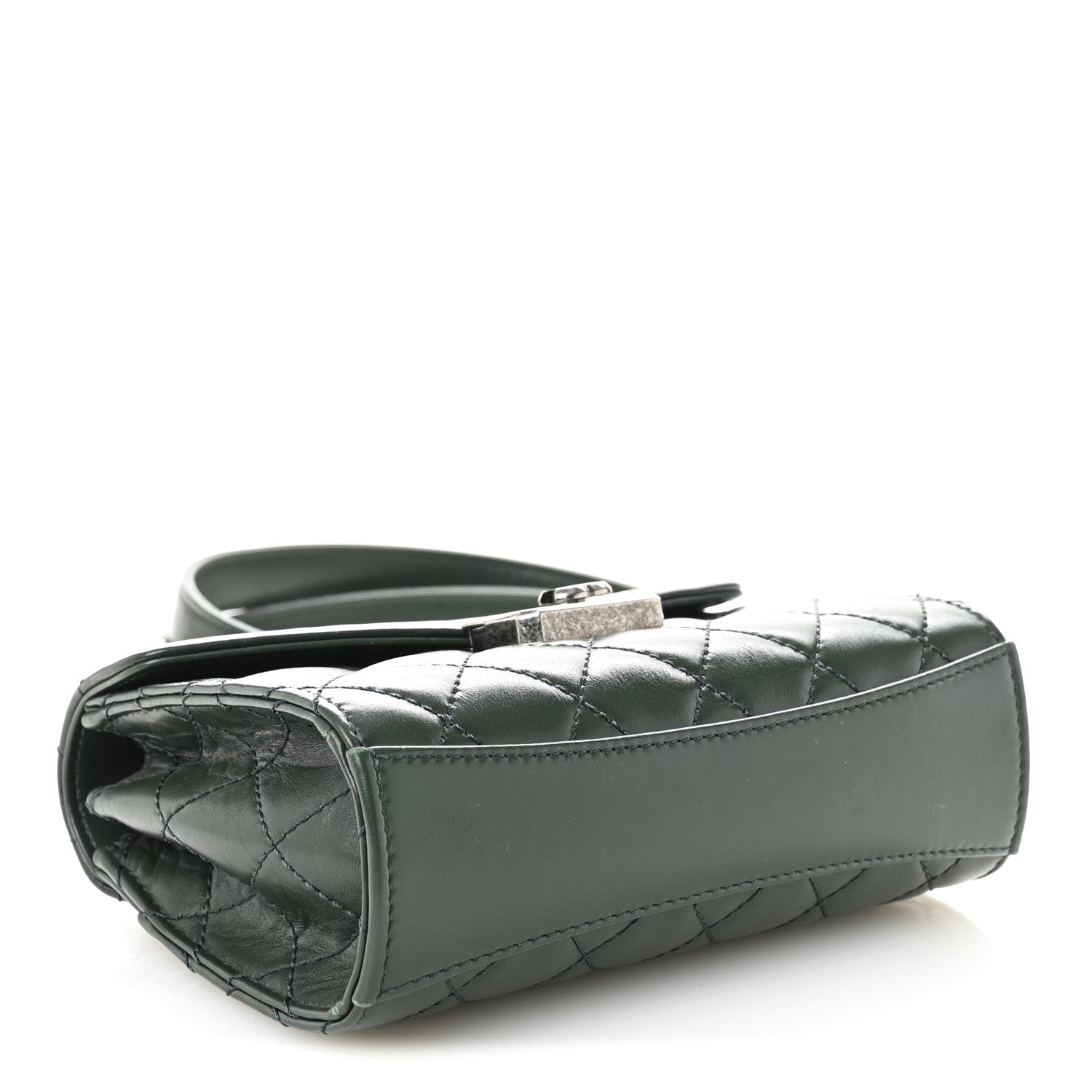 Chanel Shiny Calfskin Quilted Mad About Quilting Mini Flap Dark Green 4 of 10
