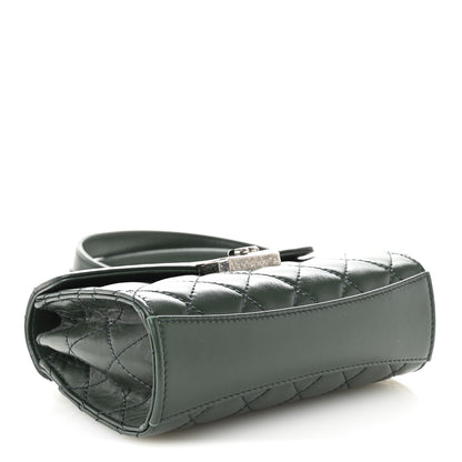 Chanel Shiny Calfskin Quilted Mad About Quilting Mini Flap Dark Green 4 of 10