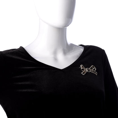 Chanel Metal Crystal Bow-tiful CC Brooch Gold 2 of 4