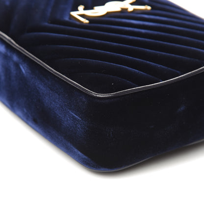 Saint Laurent Velvet Matelasse Monogram Lou Camera Bag Navy 9 of 10