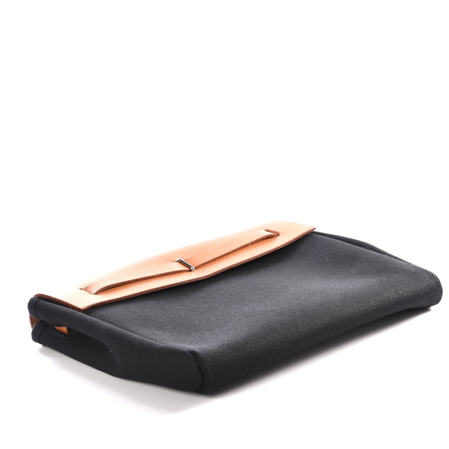 Hermes Toile Vache Calfskin Herbag Clutch Natural Black 3 of 10