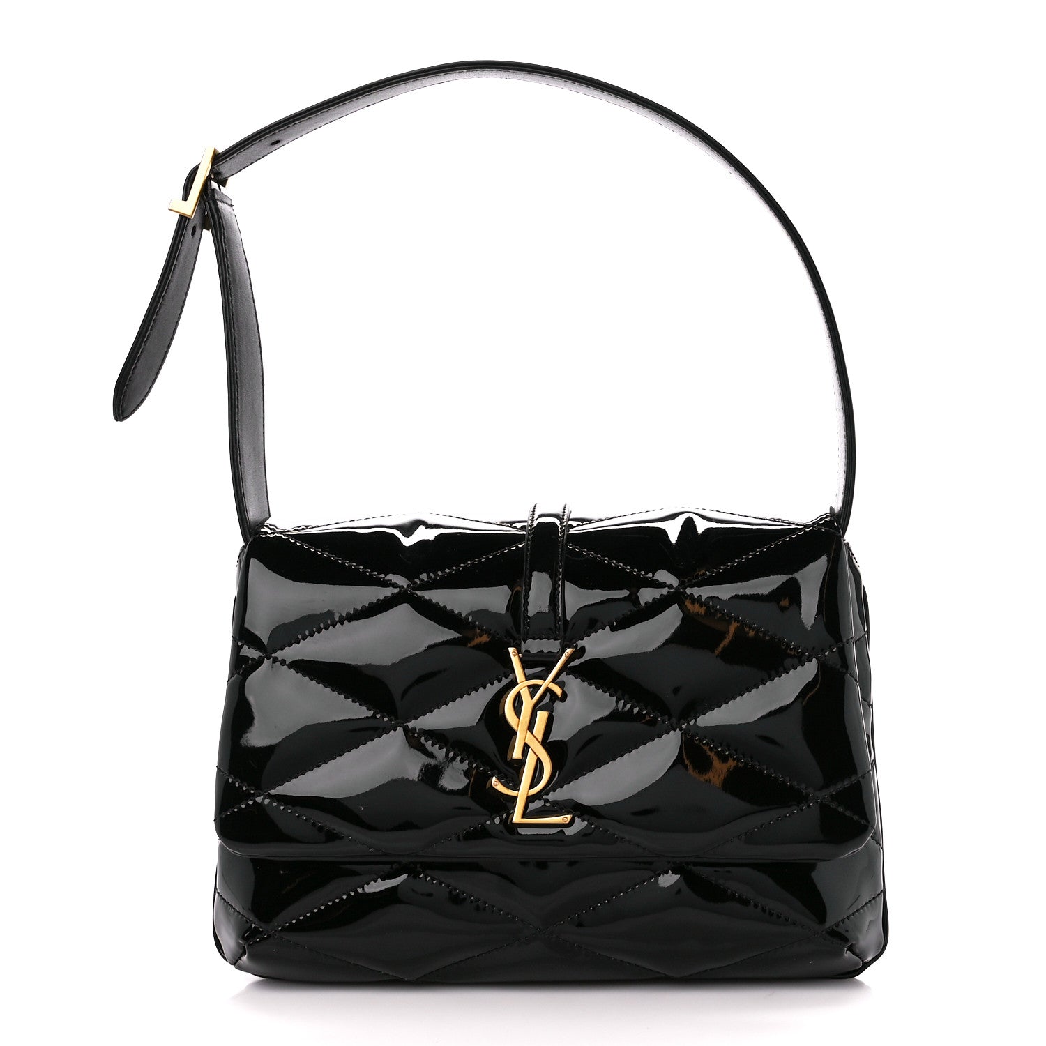 Saint Laurent Patent Quilted Le 57 Diamond Shoulder Bag Black 1 of 10