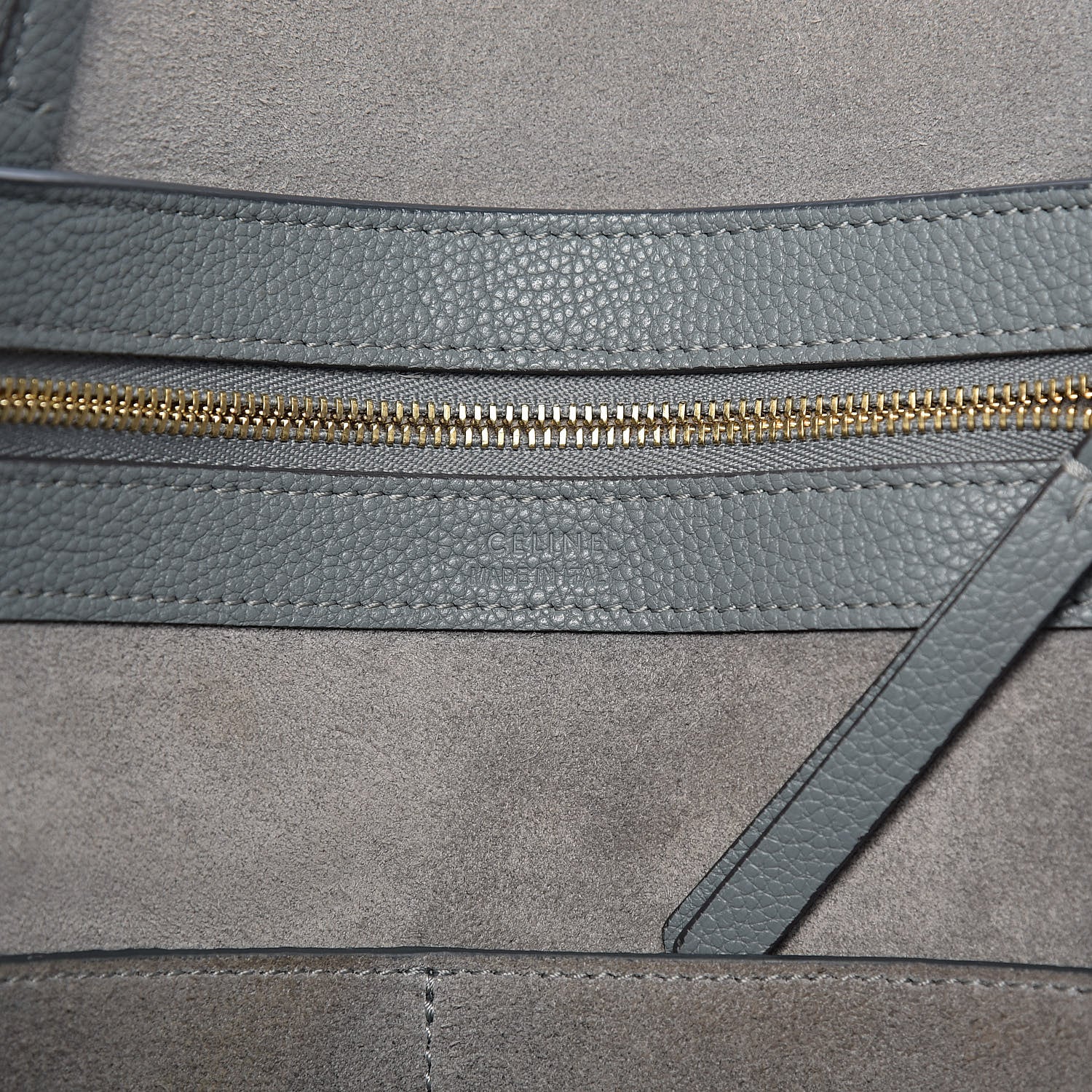 Celine Soft Grained Calfskin Small Belt Cabas Storm 6 of 11