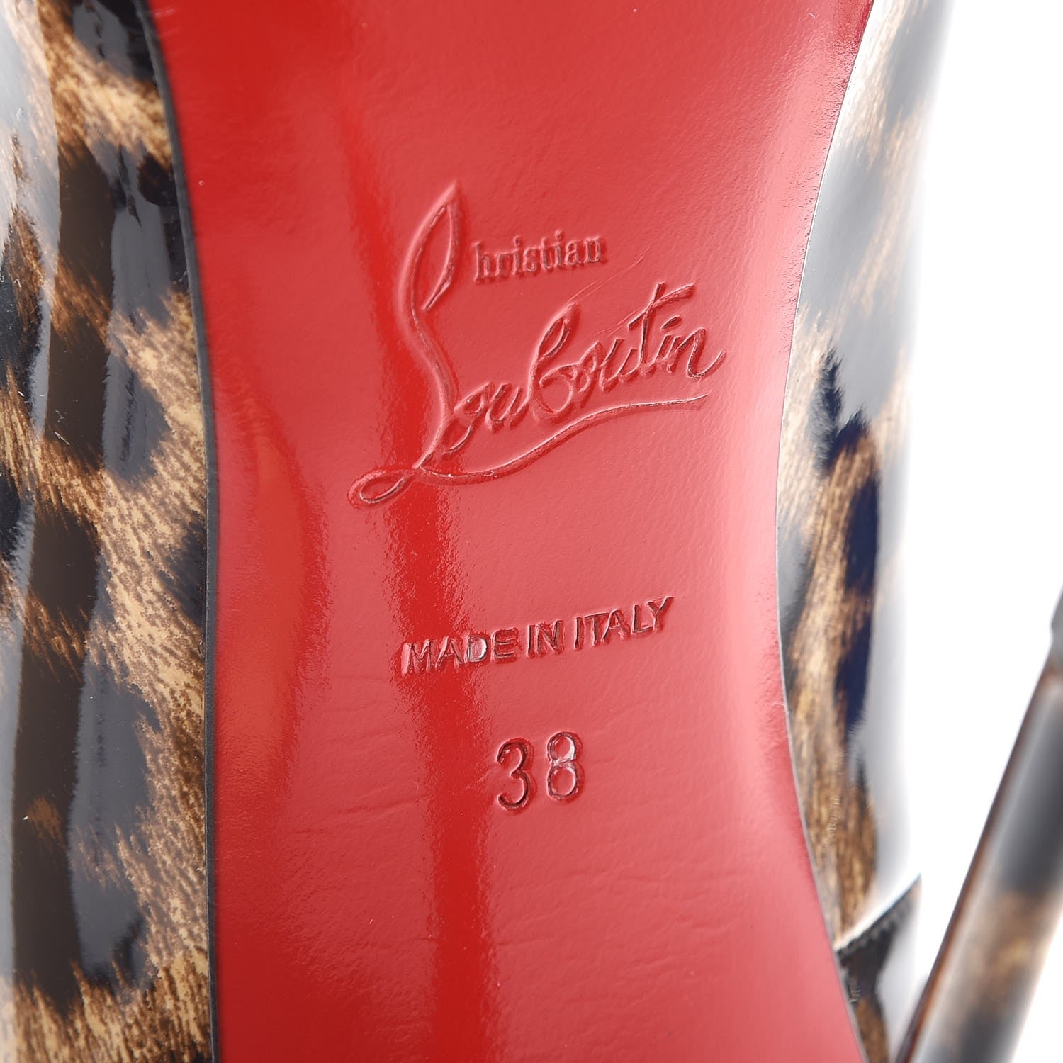 Christian Louboutin Patent Leopardino So Kate 120 Pumps 38 Brown 7 of 11