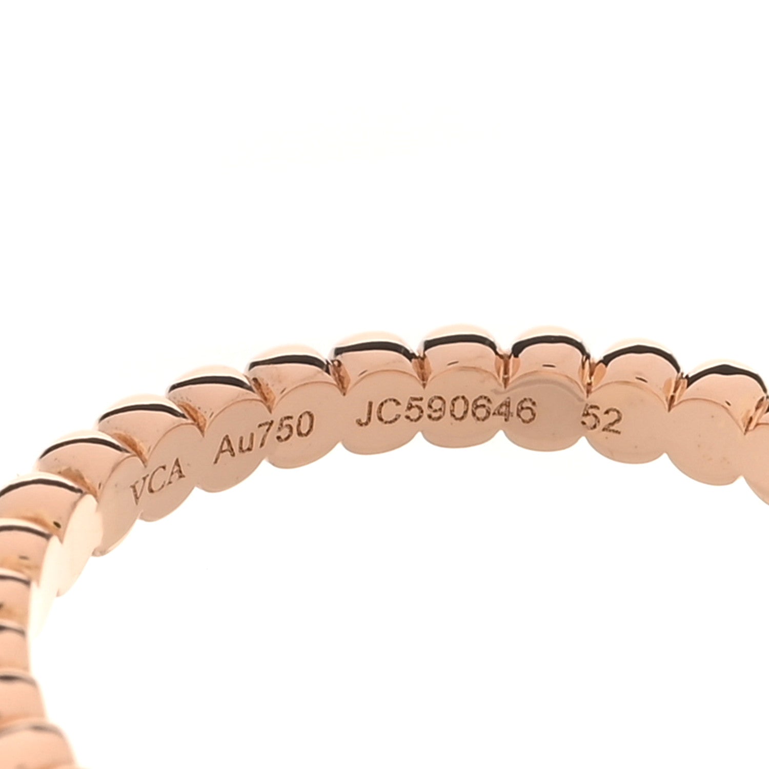Van Cleef & Arpels 18K Rose Gold Small Perlee Ring 52 6 4 of 5
