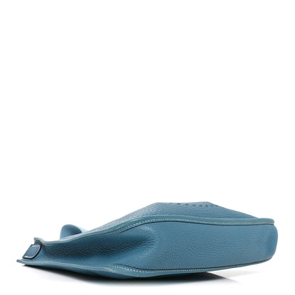 Hermes Taurillon Clemence Evelyne PM Blue Jean 4 of 10