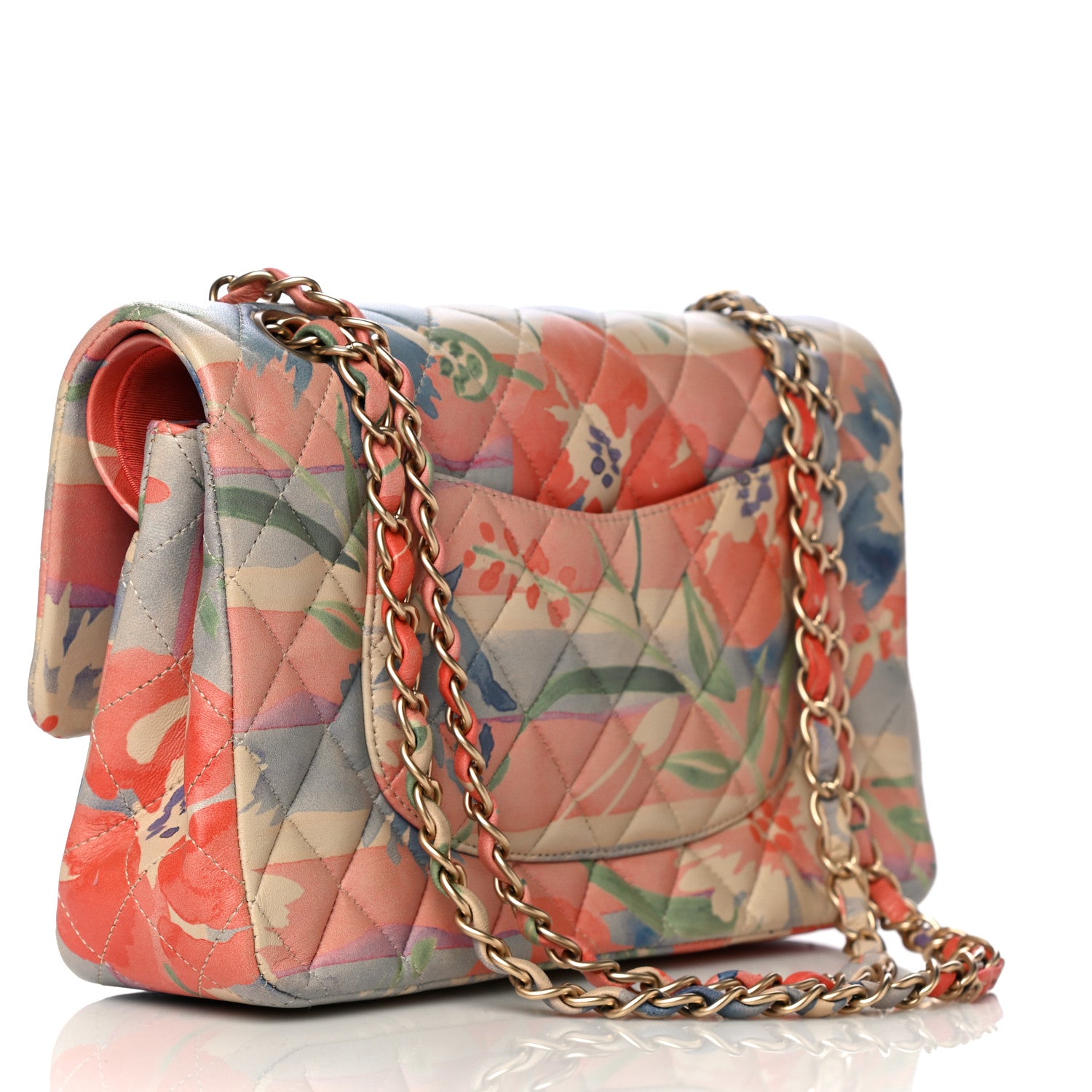 Chanel Lambskin Quilted Floral Medium Double Flap Multicolor 3 of 13