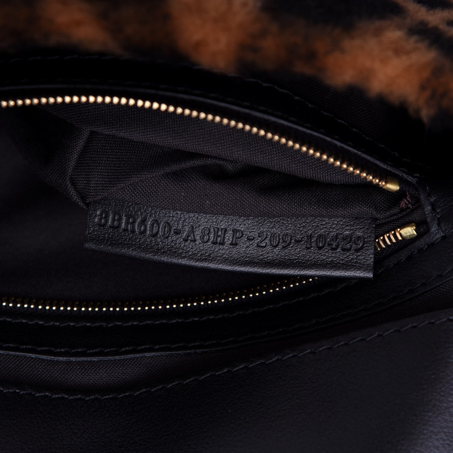 Shearling Vitello Dolce Macro FF 1974 Baguette Tobacco Black