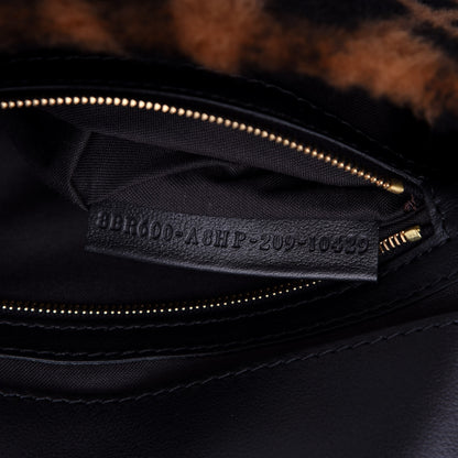 Fendi Shearling Vitello Dolce Macro FF 1974 Baguette Tobacco Black 7 of 10