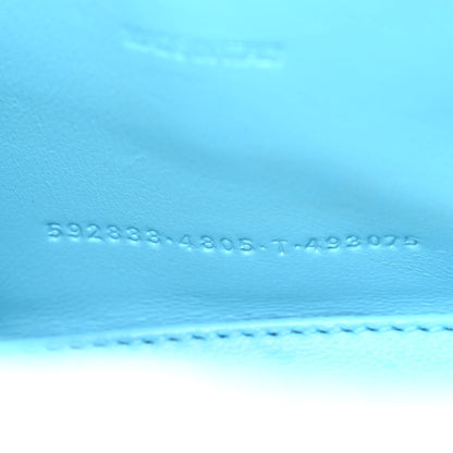 Balenciaga Shiny Calfskin Crocodile Embossed Hourglass Top Handle Bag XS Bright Bleu 8 of 12