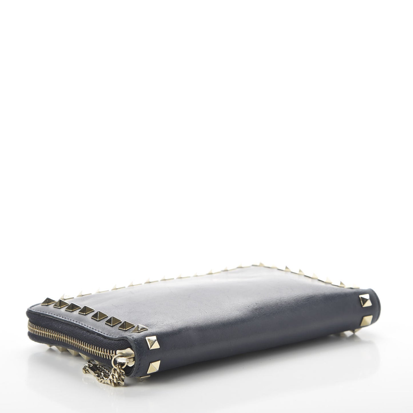 Nappa Rockstud Organizer Zip Around Wallet Marine