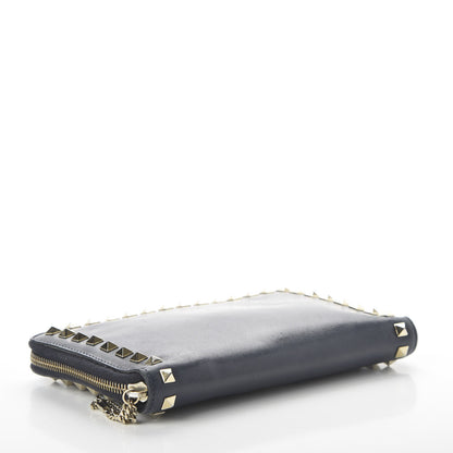 Valentino Garavani Nappa Rockstud Organizer Zip Around Wallet Marine 4 of 10
