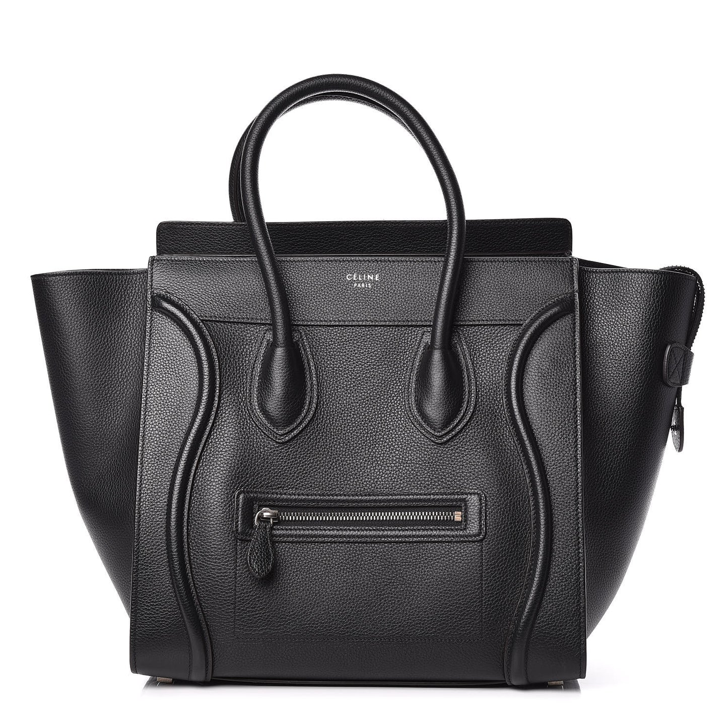 Drummed Calfskin Mini Luggage Black