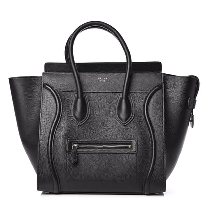 Celine Drummed Calfskin Mini Luggage Black 1 of 13
