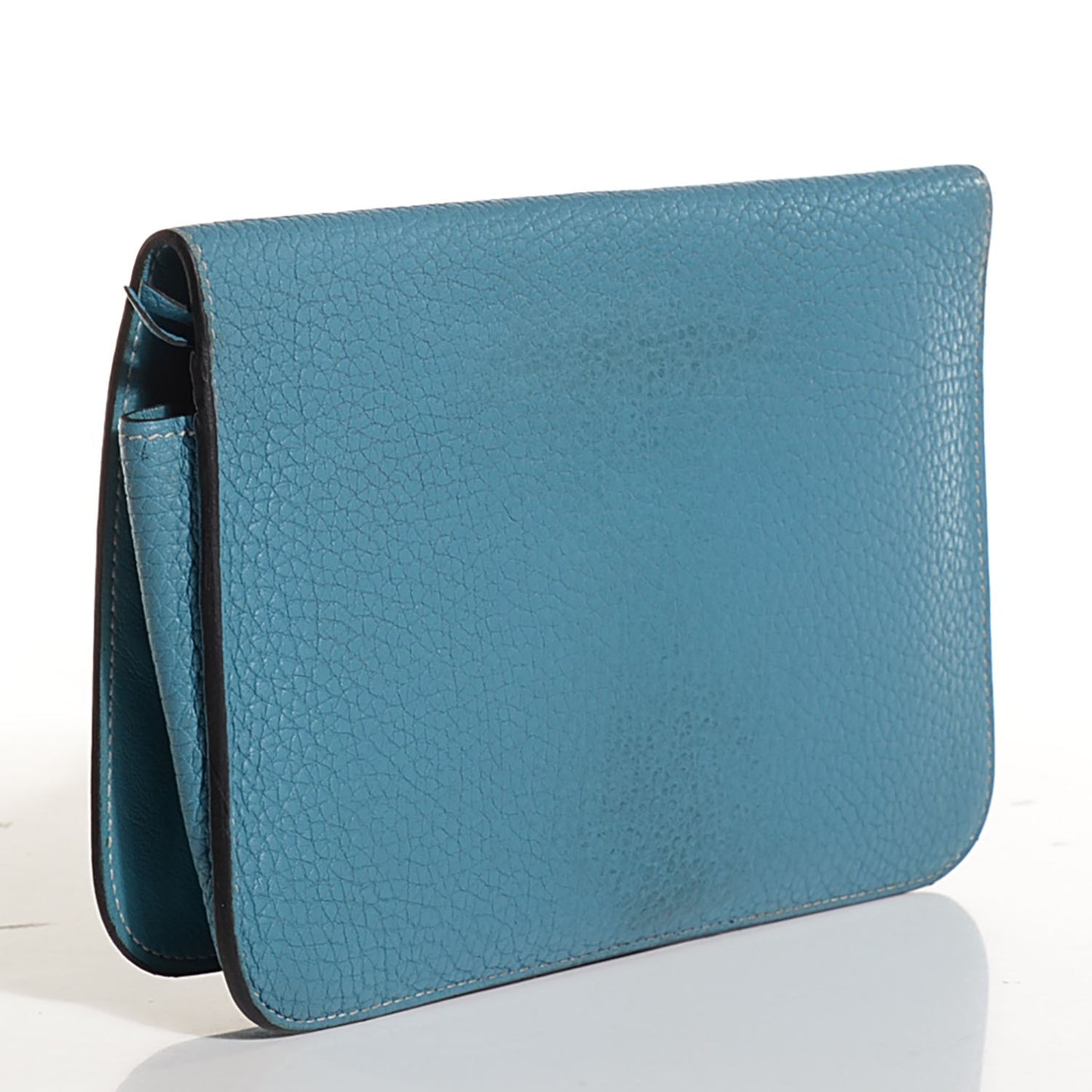 Taurillon Clemence Dogon Duo Wallet Blue Jean