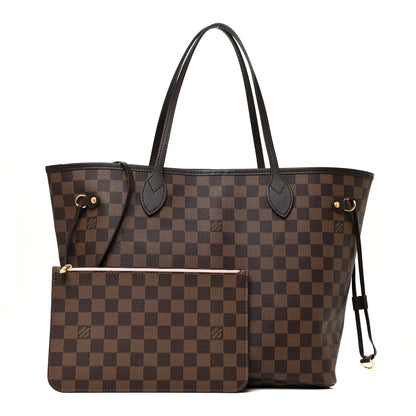 Louis Vuitton Damier Ebene Neo Neverfull MM Rose Ballerine 1 of 21