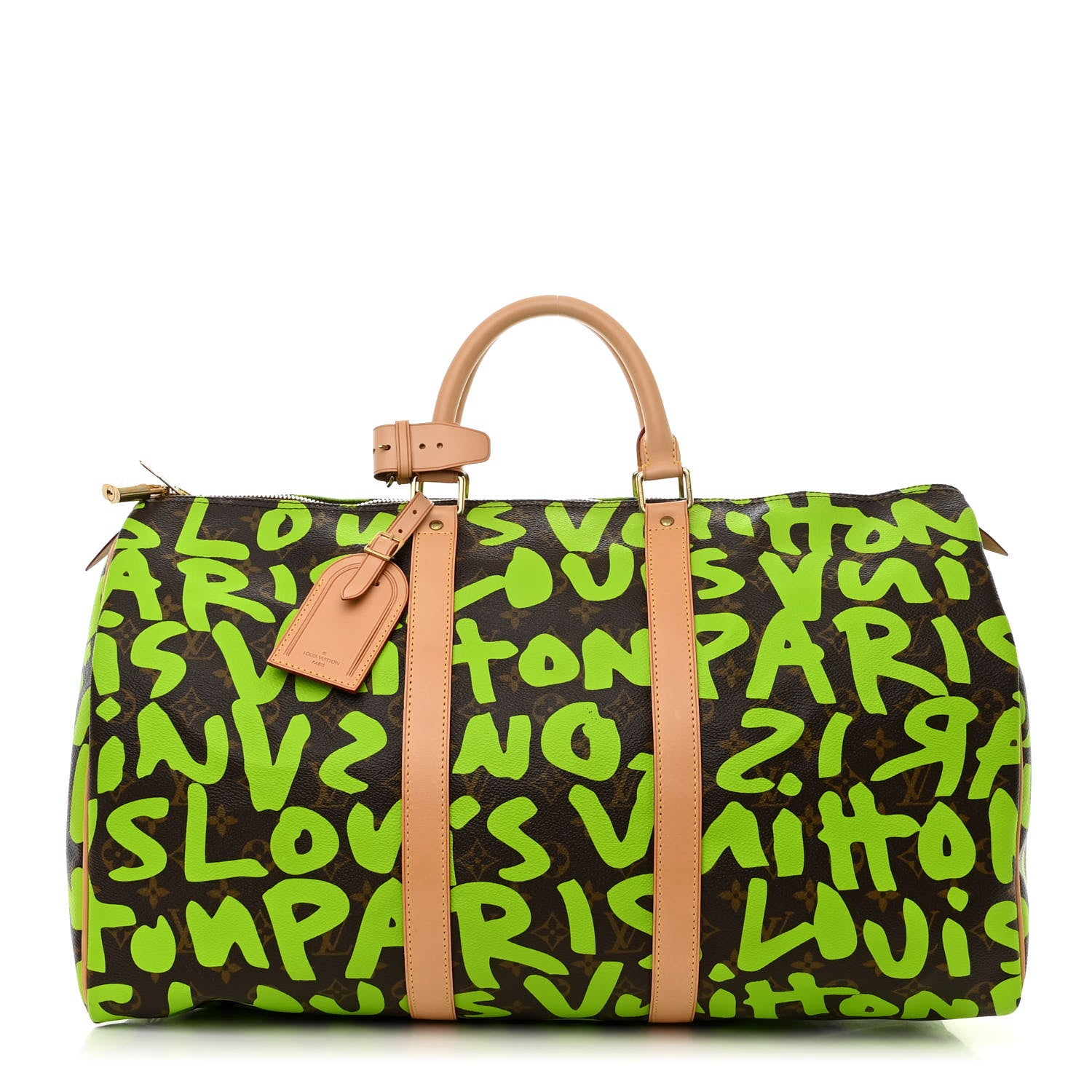 Louis Vuitton Monogram Graffiti Keepall 50 Green 1 of 11