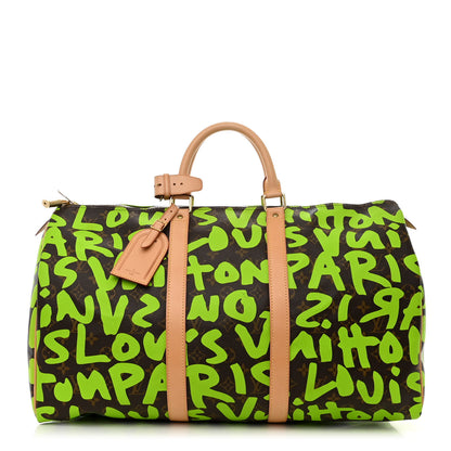 Louis Vuitton Monogram Graffiti Keepall 50 Green 1 of 11