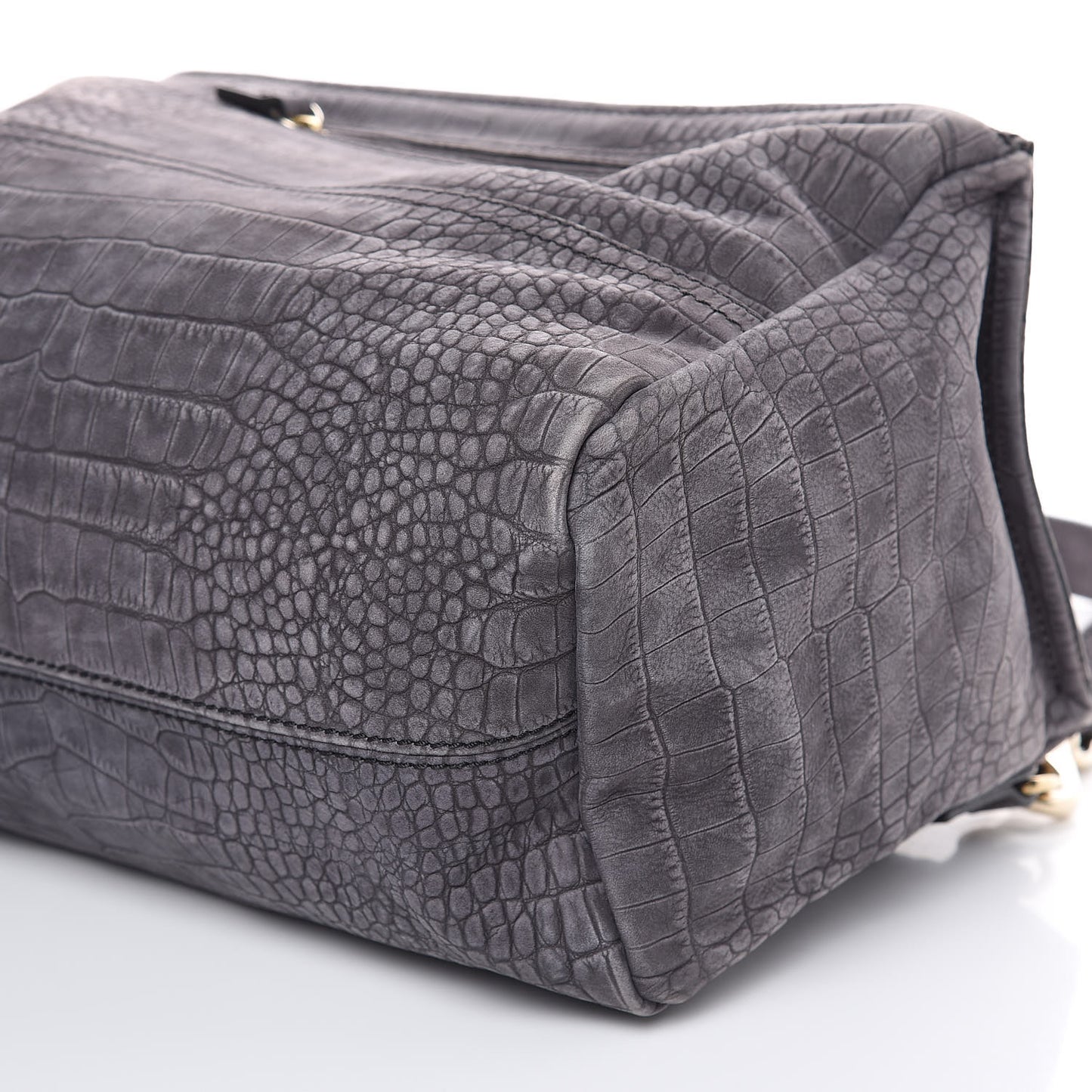 Nubuck Crocodile Embossed Medium Pandora Grey