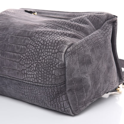 Givenchy Nubuck Crocodile Embossed Medium Pandora Grey 9 of 11