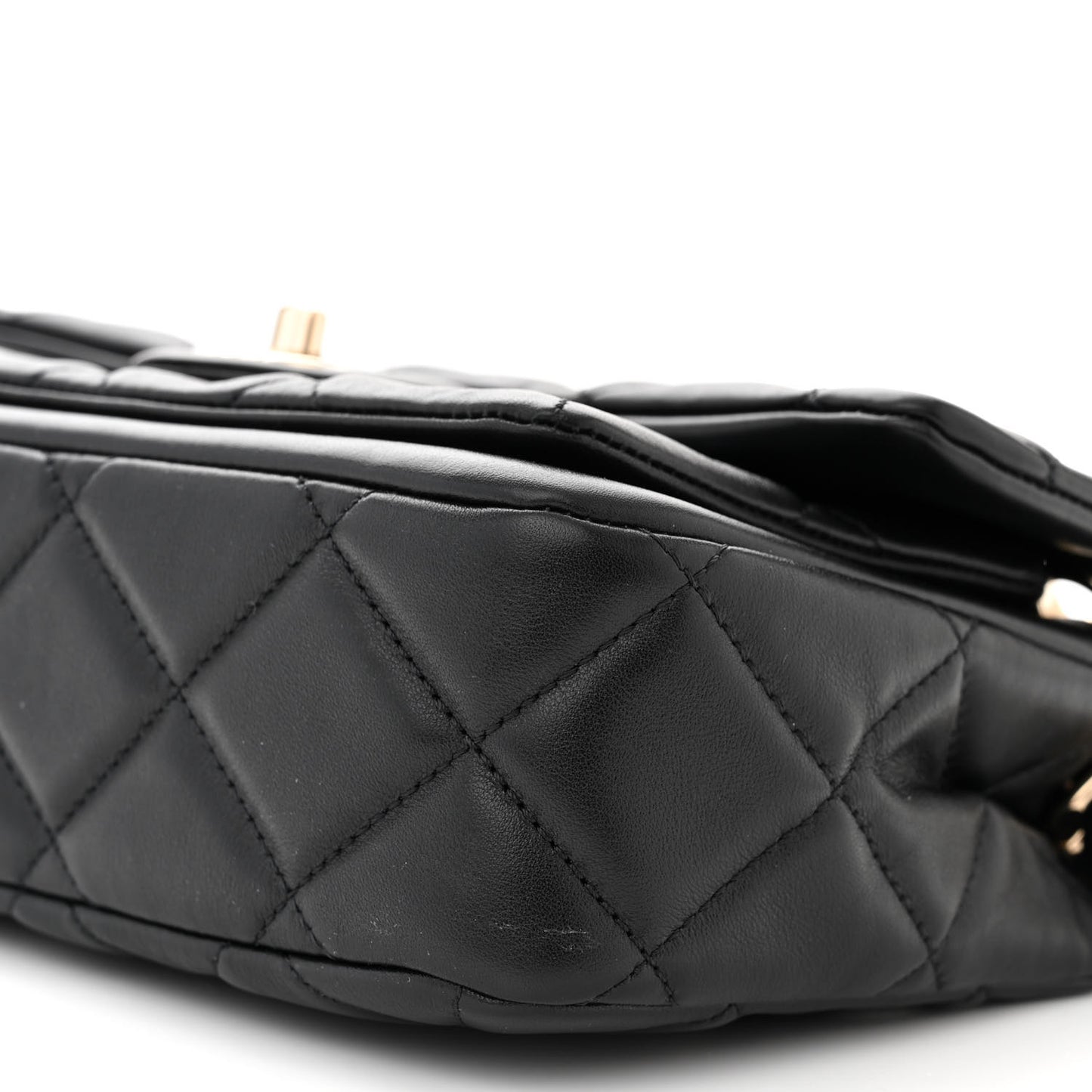 Calfskin Quilted CC Chain Flap Black