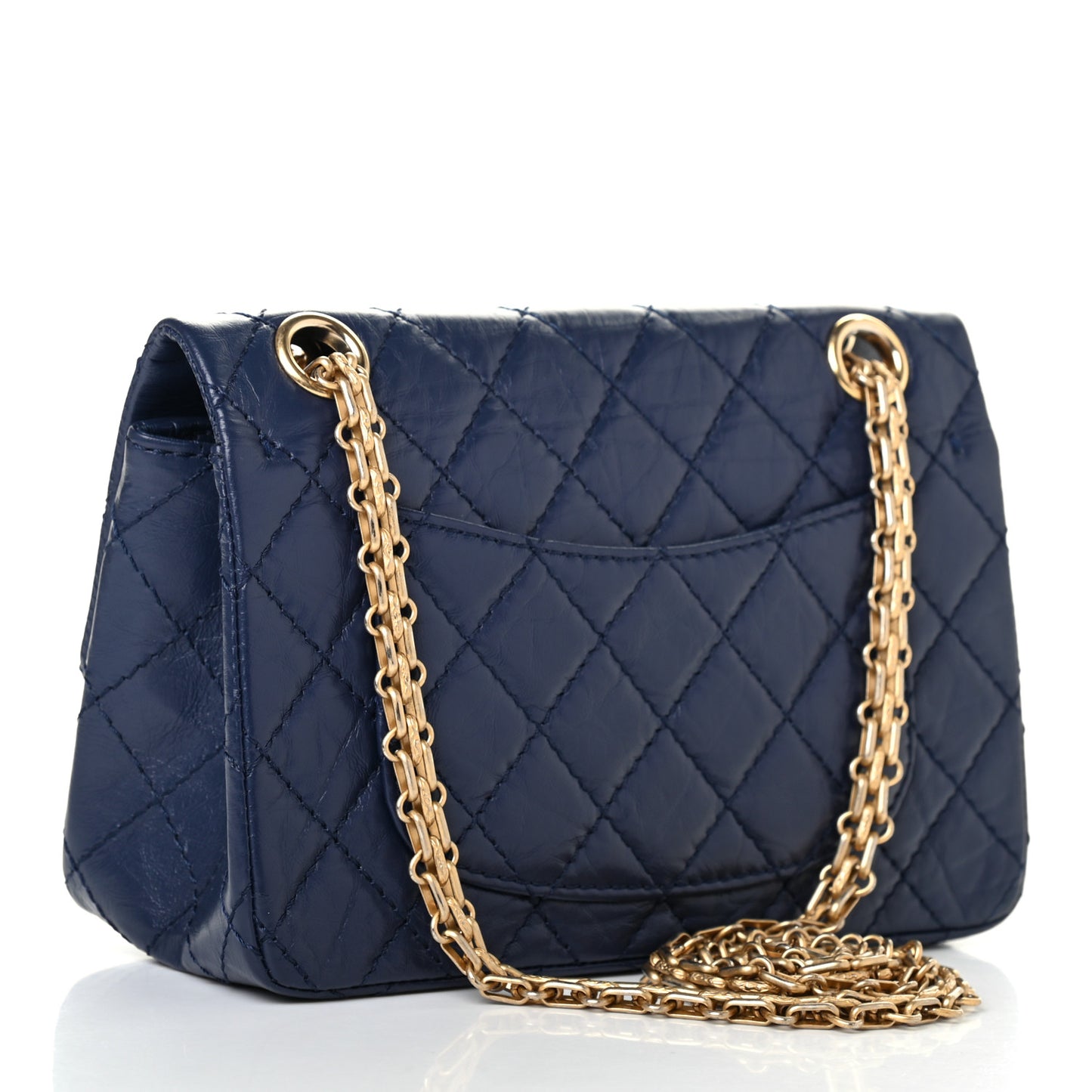 Aged Calfskin Quilted 2.55 Reissue Mini Flap Navy