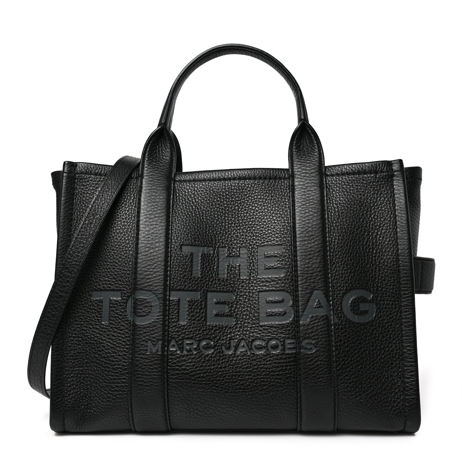 Marc Jacobs Grained Calfskin Medium The Tote Bag Black 1 of 9