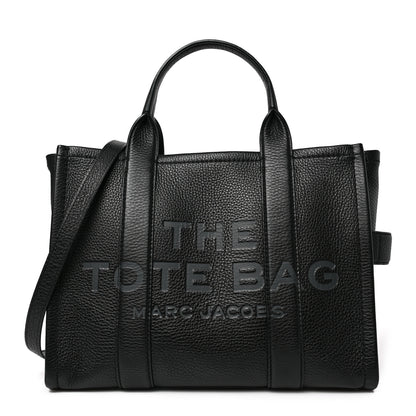 Marc Jacobs Grained Calfskin Medium The Tote Bag Black 1 of 9