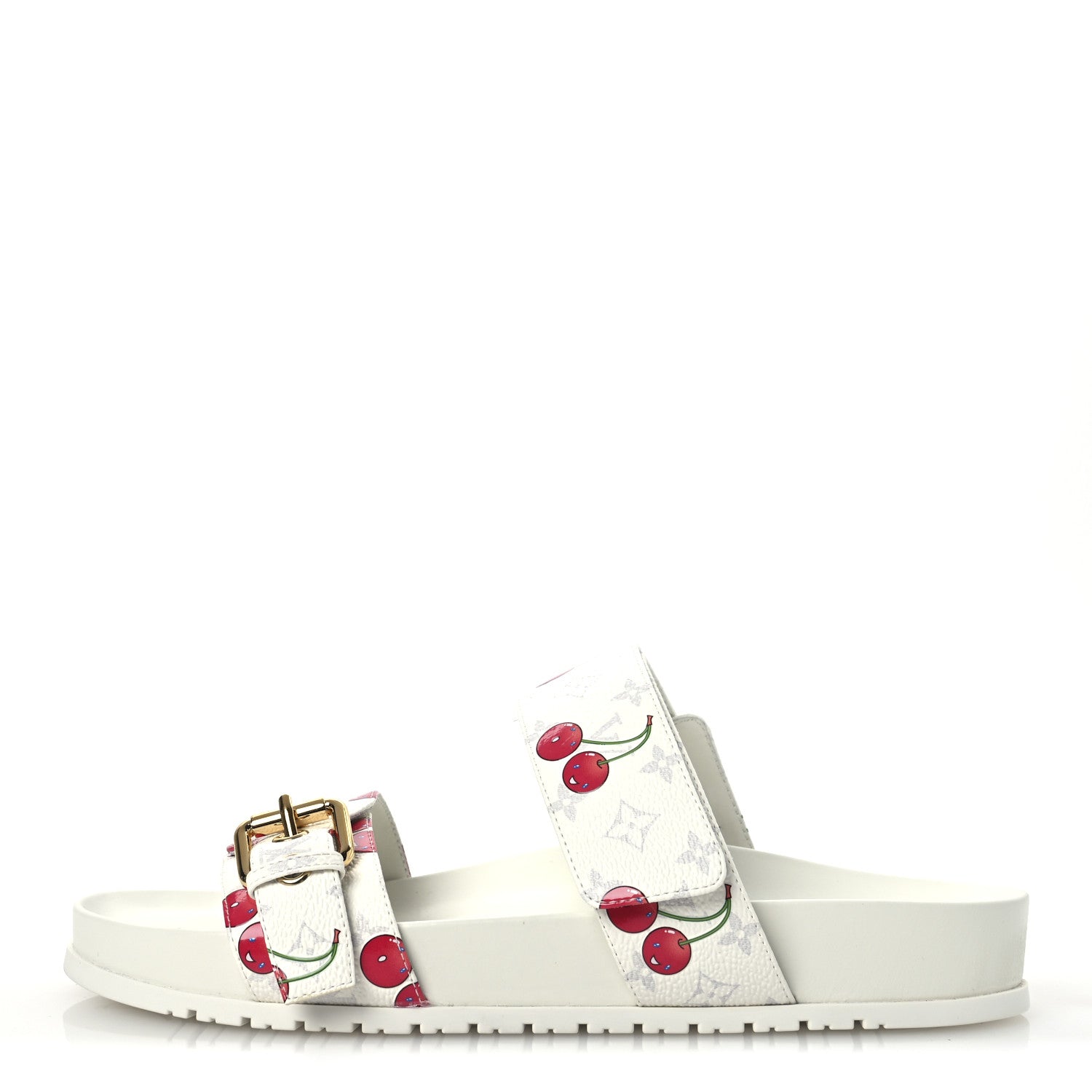 Louis Vuitton LV X TM Monogram Cerises Bom Dia Comfort Mule Sandals 38 White 1 of 11