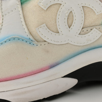 Chanel Wool Suede Calfskin CC Sneakers 40 Multicolor 9 of 12