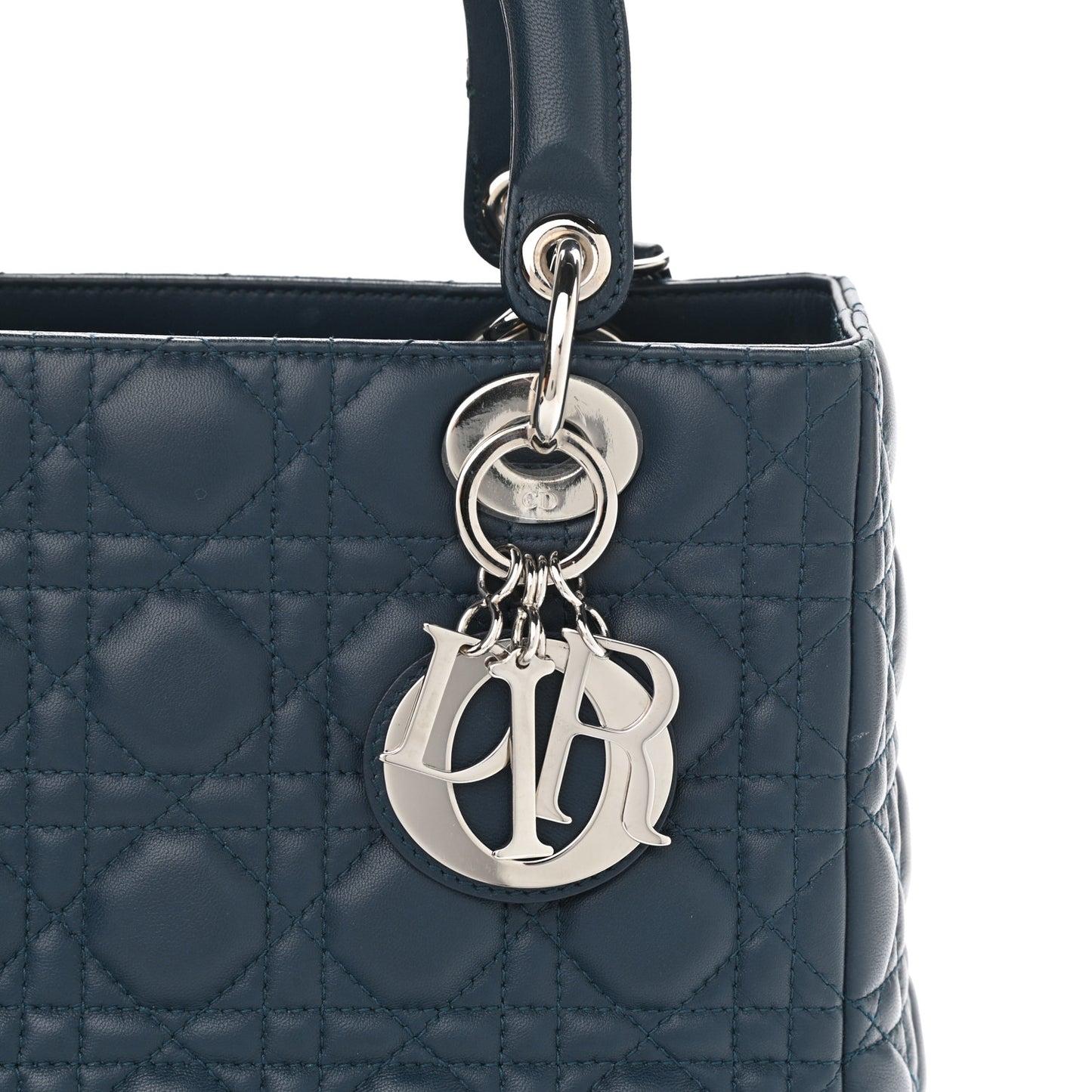 Lambskin Cannage Medium Lady Dior Blue