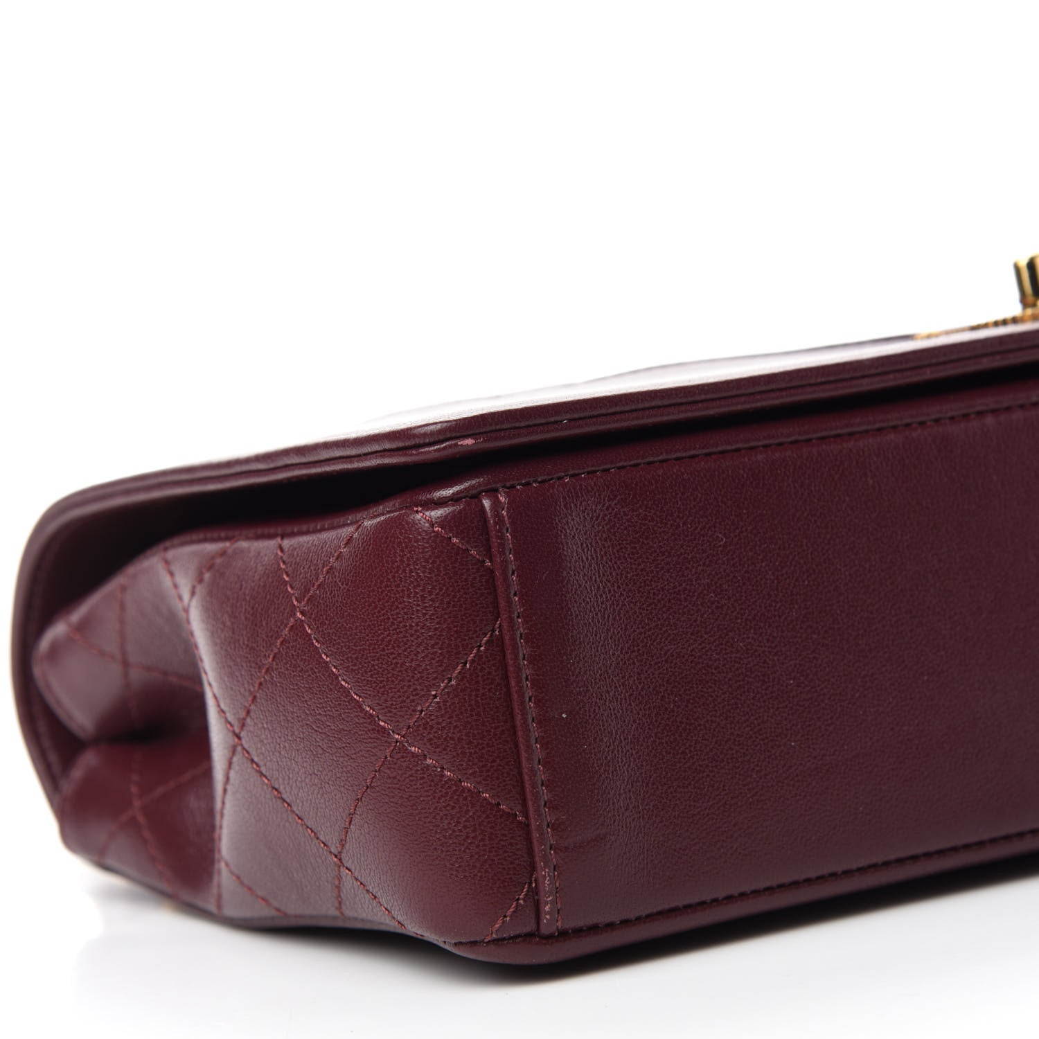 Chanel Sheepskin Quilted Vintage Mademoiselle Flap Dark Red 6 of 15