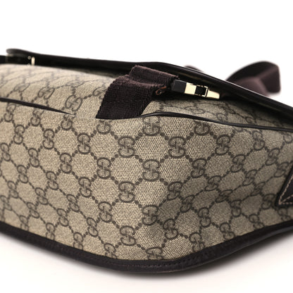 Gucci GG Plus Monogram Medium Double Buckle Flap Messenger Bag Beige Dark Brown 9 of 10