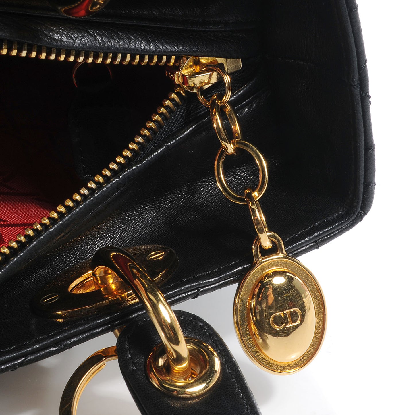Lambskin Cannage Medium Lady Dior Black