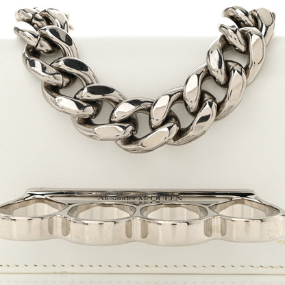 Alexander McQueen Smooth Calfskin Micro The Four Ring Knuckle Chain Shoulder Bag White 7 of 10