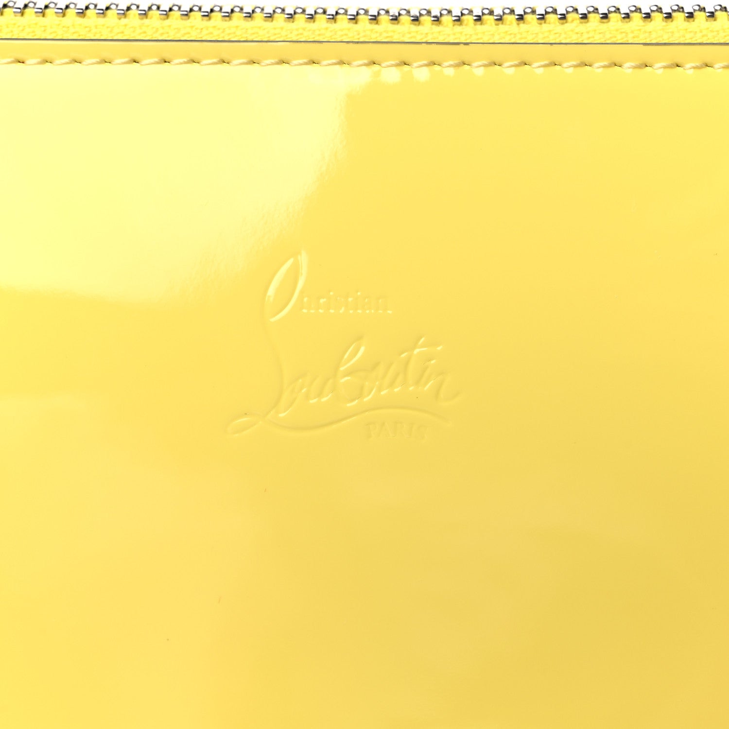 Christian Louboutin Patent Loubila Chain Clutch Yellow 9 of 9