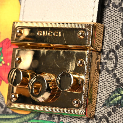 Gucci GG Supreme Monogram Flora Textured Calfskin Small Padlock Tote Beige Ebony Multicolor Mystic White 16 of 17
