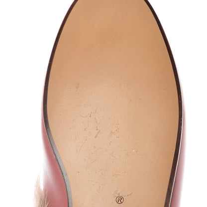 Gucci Calfskin Fur Womens Princetown Slippers 36 Lipstick Rose Natural 9 of 10