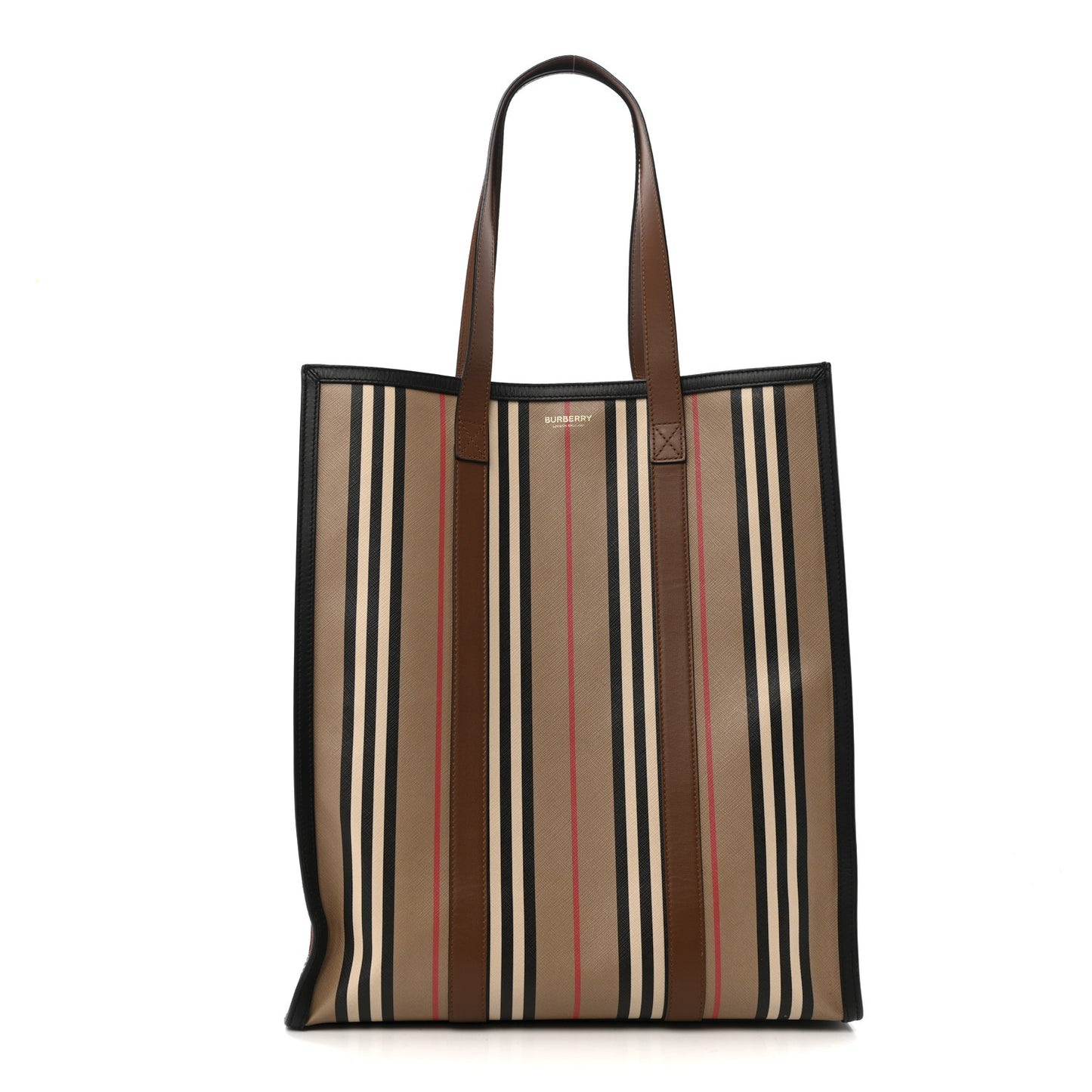E-Canvas Stripe Book Tote Tan Archive Beige