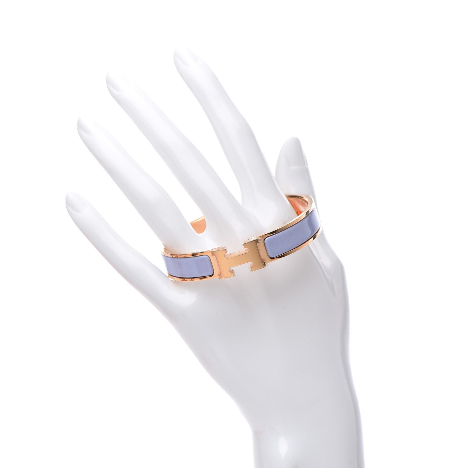 Hermes Enamel Narrow Clic Clac H Bracelet GM Parme 2 of 5