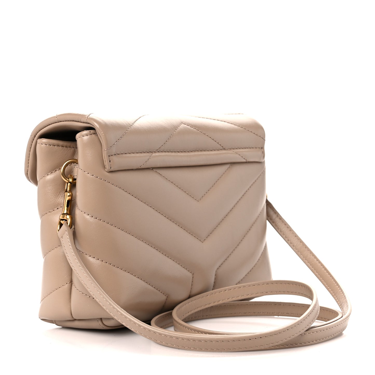 Calfskin Y Quilted Monogram Toy Loulou Crossbody Bag Dark Beige