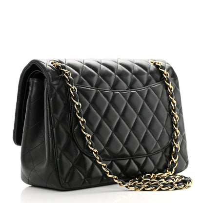 Chanel Lambskin Quilted Jumbo Double Flap Black 3 of 20
