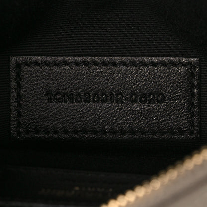 Saint Laurent Grain De Poudre Chevron Monogram Bill Pouch Sea Salt 7 of 10