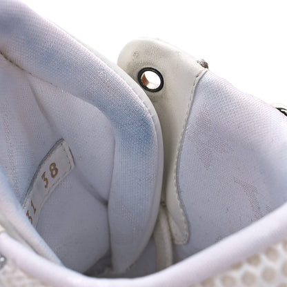 Louis Vuitton Metallic Calfskin Embossed Monogram Boombox Sneakers 38 White Silver 15 of 16