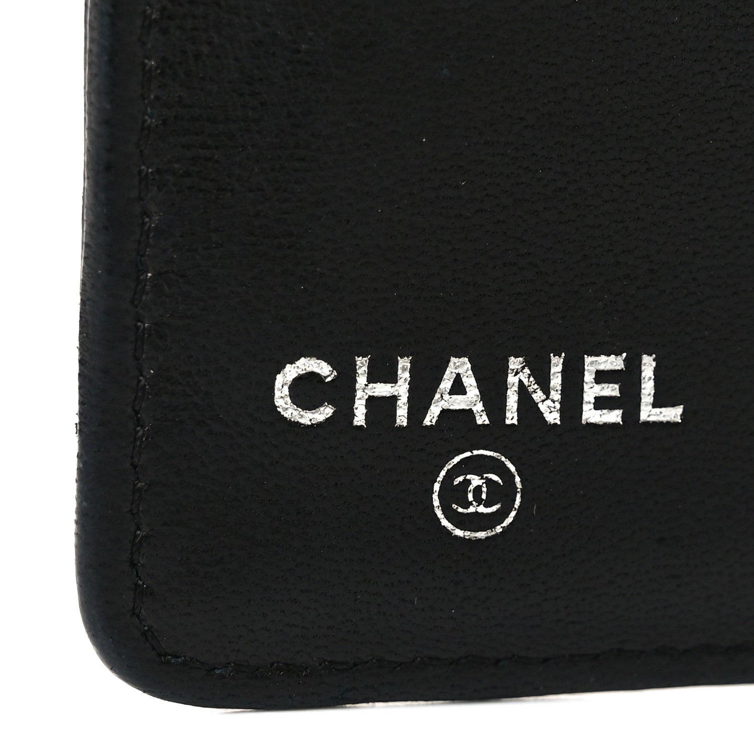 Chanel Lambskin Camellia Embossed Yen Wallet Black 6 of 10